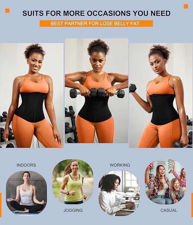 TrainingGirl Waist Trainer for Women Lower Belly Waist Trimmer Corset Tummy Wrap Workout Sweat Belt Band Sports Sauna Suit-StrideForce Fitness