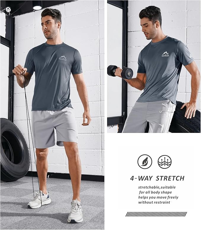 NORTHYARD Men's UPF 50+ Sun Protection Shirts Swim SPF UV Quick Dry Short Sleeve T-Shirts for Athletic Fishing Rash Guard-StrideForce Fitness
