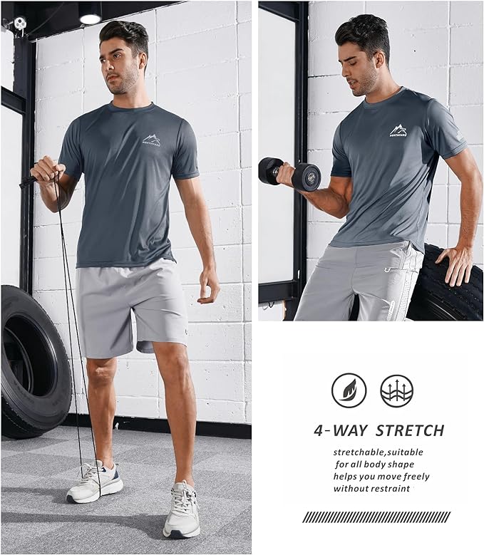 NORTHYARD Men's UPF 50+ Sun Protection Shirts Swim SPF UV Quick Dry Short Sleeve T-Shirts for Athletic Fishing Rash Guard-StrideForce Fitness