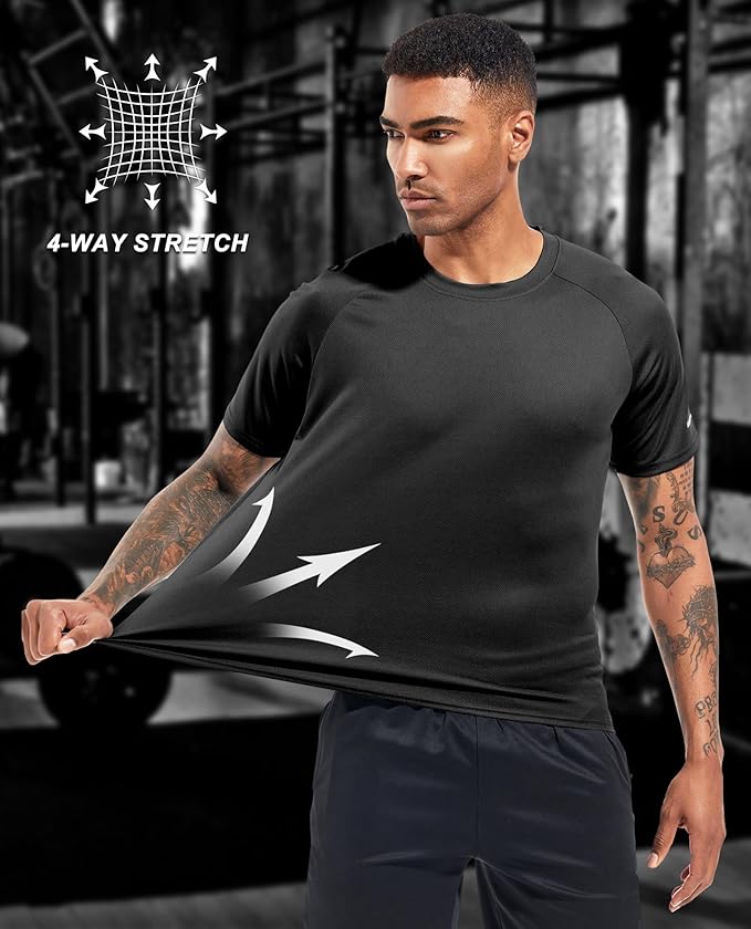 Boyzn 1, 3, 5 or 7 Pack Men's Workout Running Shirts, Dry Fit Moisture Wicking T-Shirt, Gym Athletic Short Sleeve Tee Shirts-StrideForce Fitness