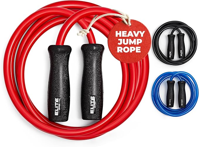 Elite Jumps Muay Thai 2.0 Weighted Jump Rope - Designed for High-Intensity Training, Muay Thai, & MMA Workouts - Heavy 1.3lb PVC Jump Ropes for Fitness-StrideForce Fitness