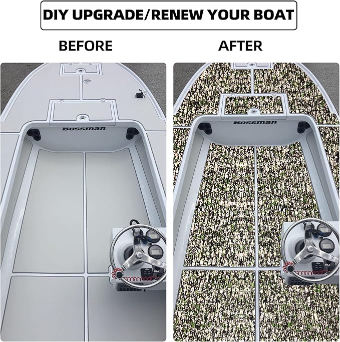 FOCEAN Boat Flooring EVA Foam Boat Decking Faux Teak Marine Flooring Boat Mat Boat Carpet Sheet for Motorboat RV Yacht Kayak Surfboard, 94.5"x 47.2"/35.4"/23.6"/15.7"-StrideForce Fitness