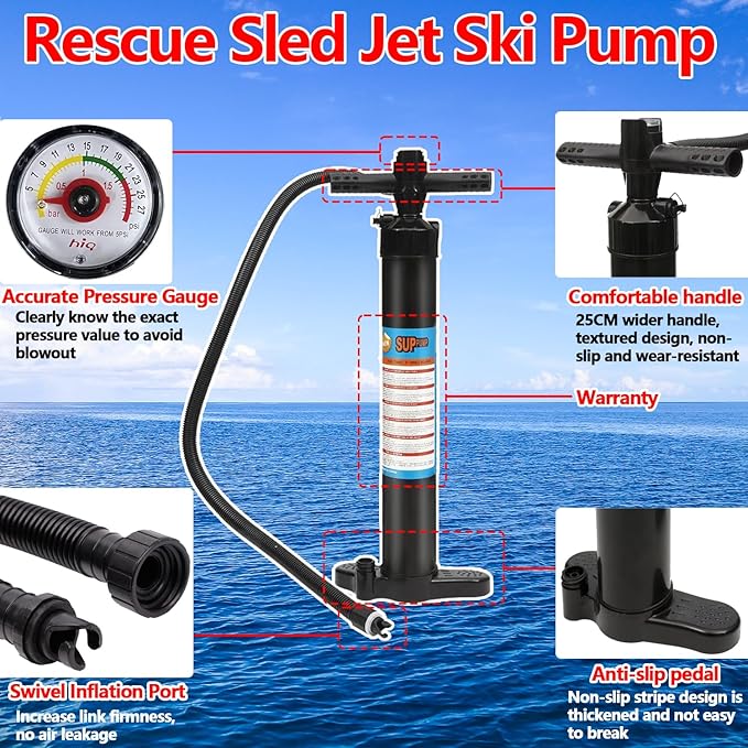 SAYOK Large Inflatable Sled Water Floating Mat Jet Ski Sled Board for Professional Emergency Rescue, Big Wave Surfing-StrideForce Fitness