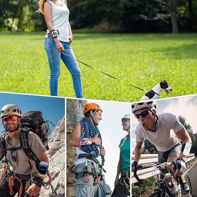 Wristband Phone Holder for Running, 360°Rotation & Detachable Sports Armband with Key Holder for iPhone 16/15/14/13/12/Pro/Pro Max/XS/XR/X/8/7/6/Plus, Fits 4.5-7 Inch Smartphones (Orange)-StrideForce Fitness