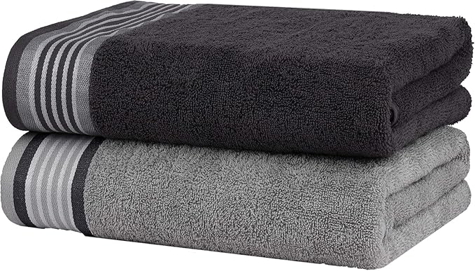 CASA COPENHAGEN® He & She 10 Pieces Hand Towel Set, Granite Grey + Mirage Grey, 550 GSM, 16x28 Inches, Designed in Denmark Super Soft and Absorbent, Egyptian Cotton Towels for Bathroom & Kitchen-StrideForce Fitness