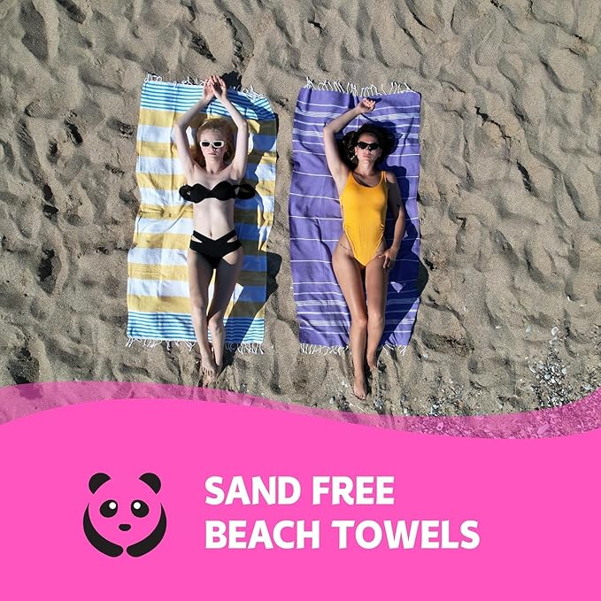 HAVLULAND Turkish Beach Towels Oversized -100% Turkish Cotton Super Soft Lightweight - Absorbent and Quick Drying Bath Towel - Sand Free Beach Towel - Turkish Towels for Adults (Turquoise, 12 Pack)-StrideForce Fitness