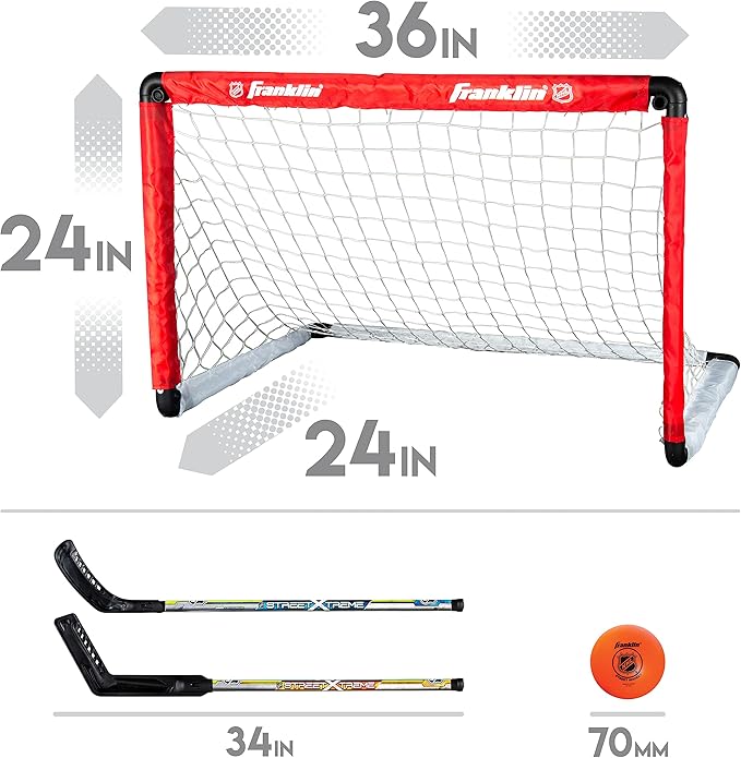 Franklin Sports 36" NHL Hockey Goal with 2 Sticks - Youth Hockey Goal and Stick Set - Official NHL Product-StrideForce Fitness