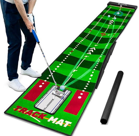 SAPLIZE Golf Putting Mat/Putting Green Mat - Adjustable Slope, Trajectory Tracking & Pong Game Modes | Indoor & Outdoor Use-StrideForce Fitness