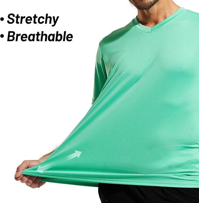 MIER Men's Quick Dry Workout Shirts Moisture Wicking Running Athletic Performance T-Shirts Recycled Polyester Top Tee-StrideForce Fitness