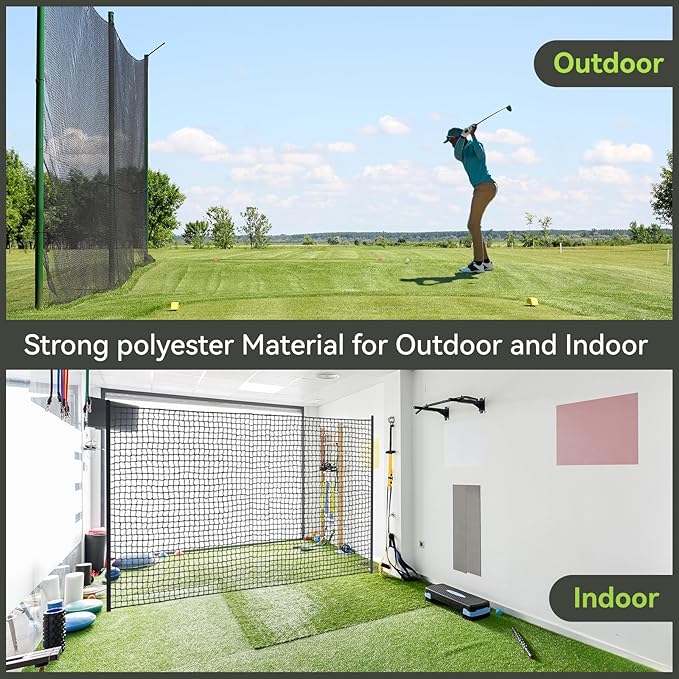 Golf Net, Golf Practice Net, for Backyard 10/15/20/25/30/40/50ft Indoor Nylon Netting-StrideForce Fitness