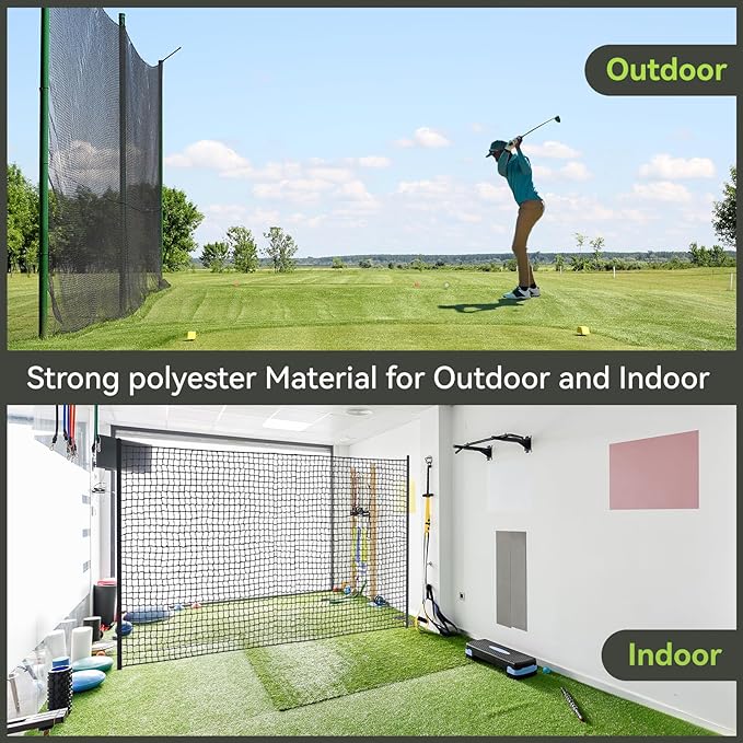 Golf Net, Golf Practice Net, for Backyard 10/15/20/25/30/40/50ft Indoor Nylon Netting-StrideForce Fitness