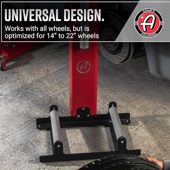Adam's Polishes Rolling Wheel Detailing Stand - Wheel & Tire Car Detailing Roller for Cleaning, Ceramic Coating, Applying Tire Shine & Car Wheel Wash | Garage Accessory for Detailers-StrideForce Fitness