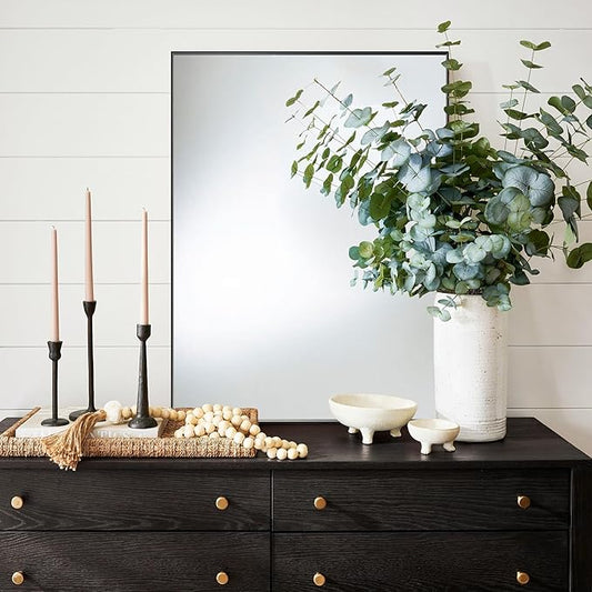 27x36 Inch Black Bathroom Mirror for Wall, Aluminum Frame Rectangle Rectangular Vanity Mirror, Modern Large for Bedroom, Living Room, Horizontal or Vertical-StrideForce Fitness