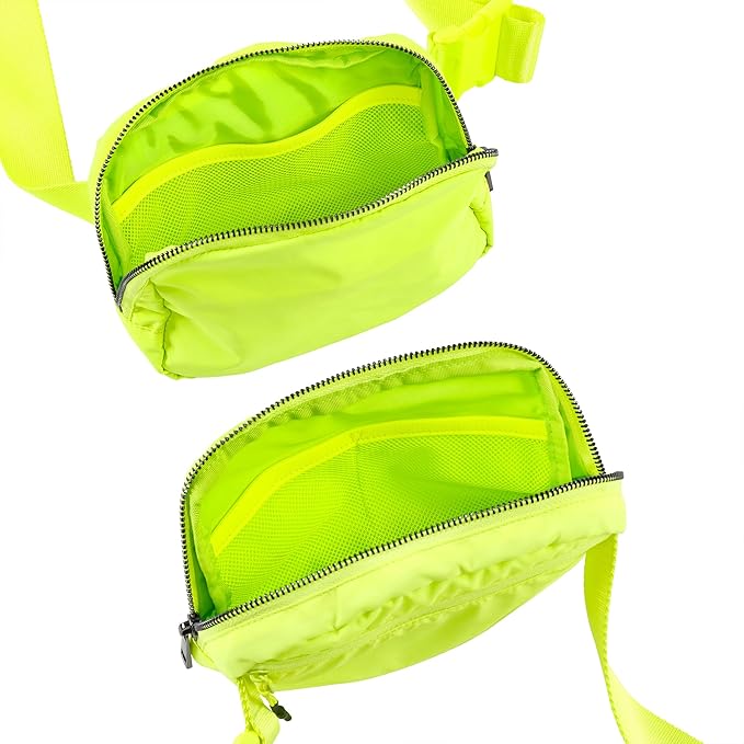 ODODOS Unisex Mini Belt Bag with Adjustable Strap Small Fanny Pack for Workout Running Traveling Hiking, Neon-StrideForce Fitness