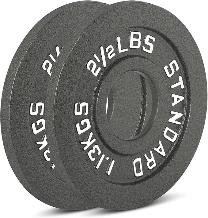 Cast Iron Olympic Weight Plates – Free Weights with 2-inch Hole & Anti-Rust Hammertone Finish - Ideal for Strength Training, Crossfit Equipment & Home Gym Set – Sold in Pairs - 2.5LB–45LB-StrideForce Fitness