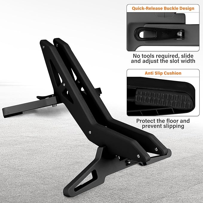 Adjustable Bike Parking Stand Fits 16-29 Inch Bicycles, Compatible with 23c-3.0 Tire Width – Heavy-Duty Plastic, Easy Installation, Stylish Two-Tone Design (Black(2 Pack))-StrideForce Fitness