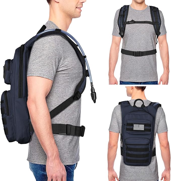 NOOLA Hydration Backpack with 3L TPU Water Bladder, Tactical Molle Water Backpack for Men Women, Hydration Pack for Hiking, Biking, Running and Climbing-StrideForce Fitness
