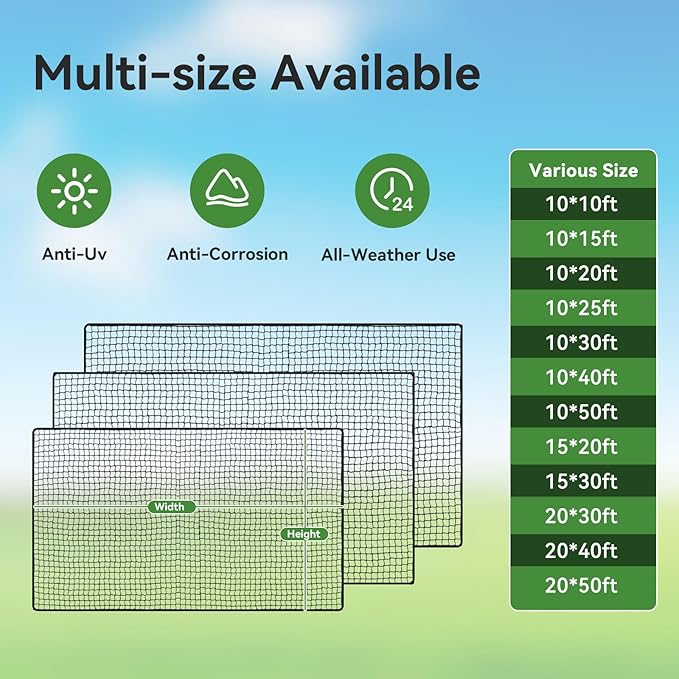 Golf Net, Golf Practice Net, for Backyard 10/15/20/25/30/40/50ft Indoor Nylon Netting-StrideForce Fitness