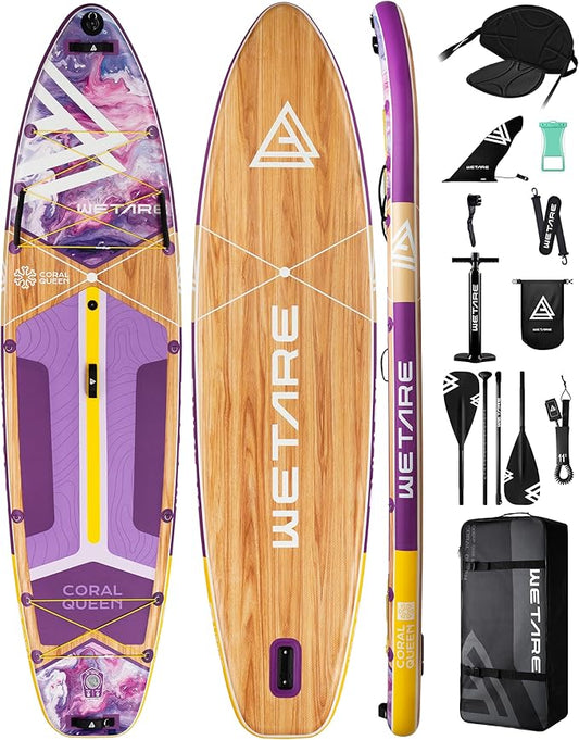11'6"x35" Inflatable Paddle Board, 450lbs Extra Wide Stand Up Sup Board for Adults, Blow Up Paddleboard Kayak Non-Slip Stable Deck Boat for Yoga Fishing Surf-StrideForce Fitness