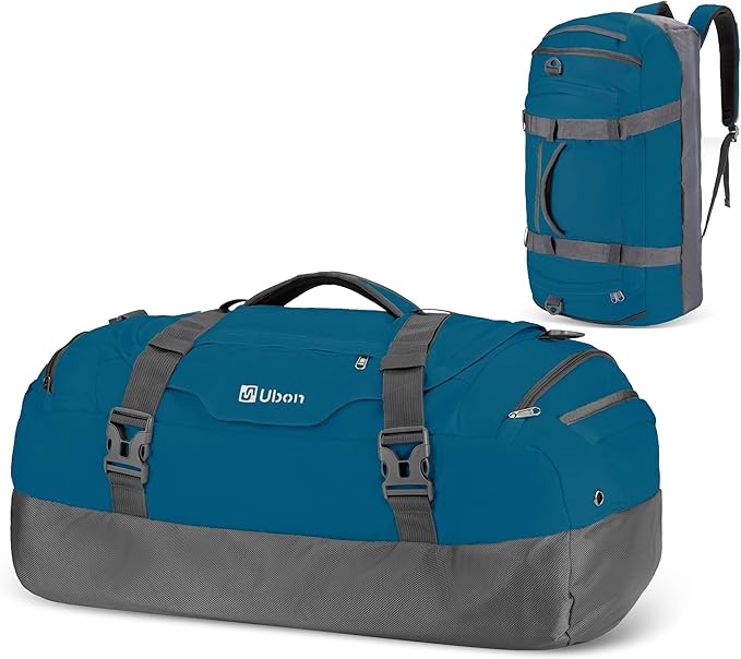 Ubon Large Duffel Bag Weekender Bags with Shoe Compartments 4-Way Sports Gym Backpack with Padded Straps Camping Traveling Duffle Bag-StrideForce Fitness
