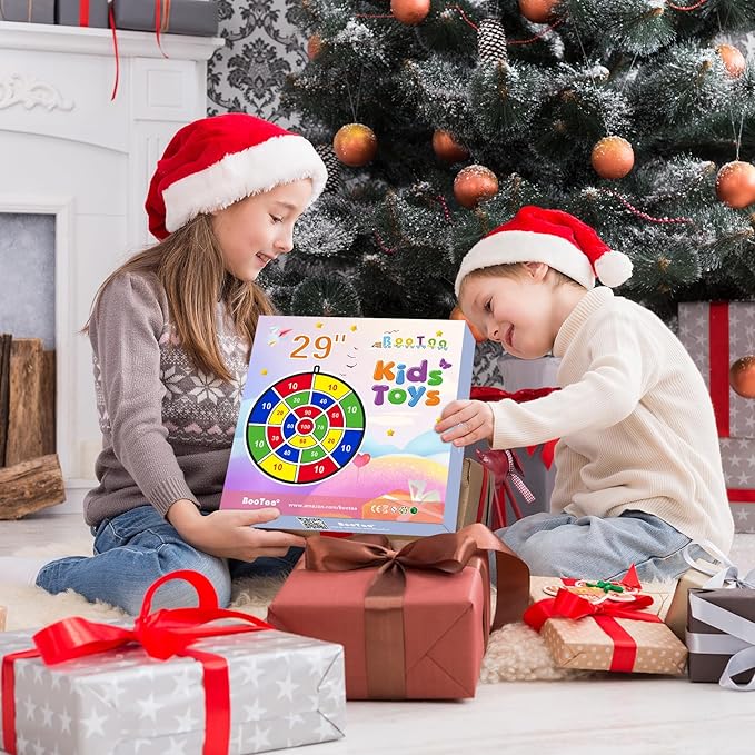 BooTaa 29" Large Dart Board for Kids, Kids Dart Board with Sticky Balls, Boys Toys, Indoor/Sport Outdoor Fun Party Play Game Toys, Birthday Gifts for 3 4 5 6 7 8 9 10 11 12 Year Old Boys Girls-StrideForce Fitness