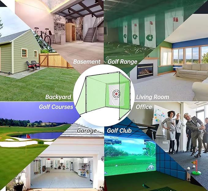 Golf Practice Hitting Nets for Backyard Driving Indoor Use Heavy Duty Practice Golf Driving Nets for Backyard Premium Portable Golf Impact Nets Cages with Frame-StrideForce Fitness