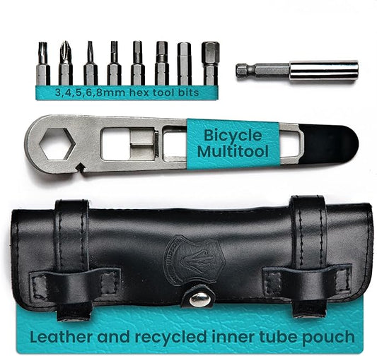 FULL WINDSOR -The Nutter Bicycle Multi Tool–Portable Cycling Repair Kit for MTB, Road & Dirt Bikes – Includes Spanner, Magnetic Bit, Tire Levers & Bottle Opener–Compact Black Case for On-the-Go Fixes-StrideForce Fitness