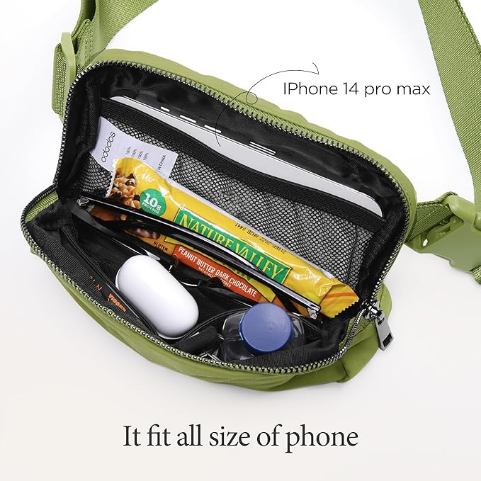 ODODOS Unisex Mini Belt Bag with Adjustable Strap Small Fanny Pack for Workout Running Traveling Hiking, Olive-StrideForce Fitness