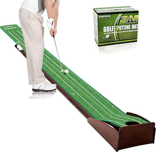 Putting Green Putting matt for Indoors Golf Putting Mat - Indoor Putting with Ball. Putting matt for Golf Practice, Portable and Easy to Clean. Great Gift-StrideForce Fitness