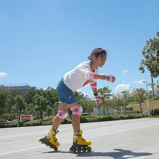 Youth/Kids Knee Pads Elbow Pads Wrist Guards Protective Gear Set for 3-15 Years Child Roller Skates, Skateboard, Cycling, Inline Skating, BMX Bike, Balance Bike, Scooter Riding and Other Outdoor Sports-StrideForce Fitness