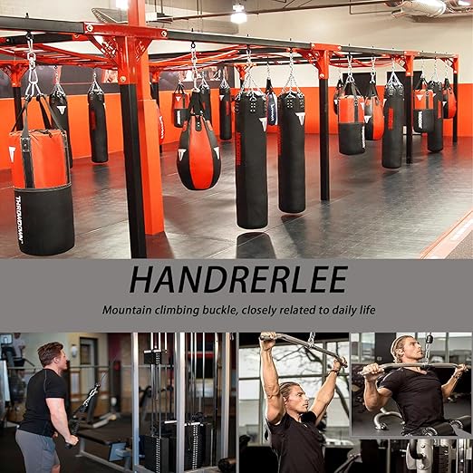 100 PCS 2.36'' Spring Snap Hook Carabiner, M6 1/4 Inch Galvanized Black Steel Carabiner Clip, 260LBS Holding Capacity Quick Link Clip Keychain for Hammock Dog Leash & Camping Gym-StrideForce Fitness