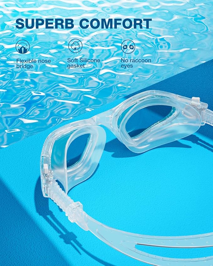 ZIONOR Swim Goggles, G1 SE Swimming Goggles Anti-fog for Adult Men Women-StrideForce Fitness