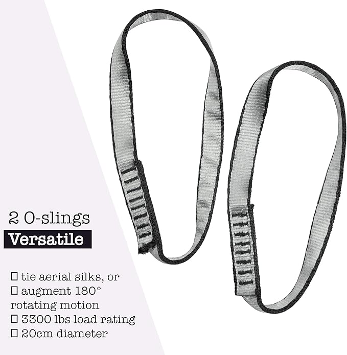 Aerial Silks Starter Kit - Durable 9 Yards of Aerial Yoga Hammock with Hardware & Guide - Aerial Swing for Acrobatic Flying Yoga & All Levels (Aerial Rigging Point Up to 13ft)-StrideForce Fitness