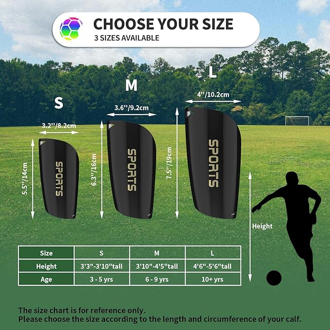 Kids Youth Soccer Shin Guards with Sleeves, Slip in Shinguards Soccer Shin Pads for 3-15 Years Old Boys Girls Child Teens-StrideForce Fitness