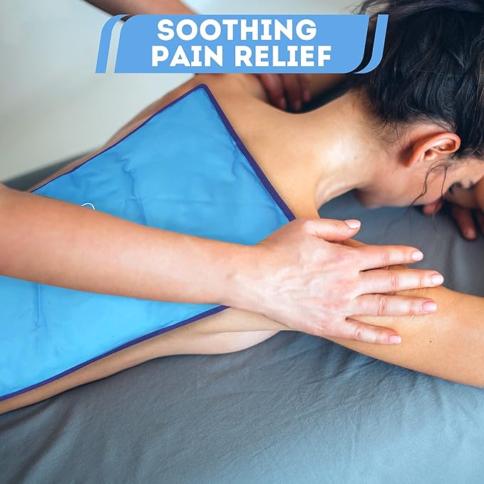 Extra Large Reusable Gel Ice Pack for Injuries & Pain Relief - 2-Pack, Extra Large - Blue - Hot & Cold Therapy Ice Bags for Injuries - Flexible, Leak-Free Design-StrideForce Fitness