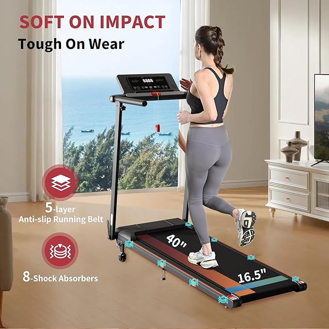 Treadmill with Incline, 3 in 1 Under Desk Treadmill Walking Pad with Removable Desk Workstation 3.5HP Foldable Compact Walking Treadmills for Home Small Office with Wristband Remote Control-StrideForce Fitness