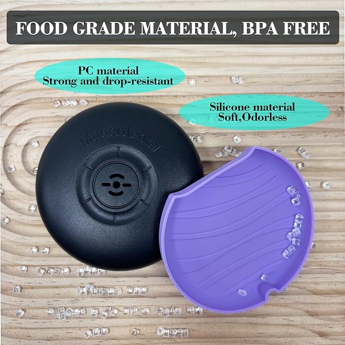 2 Pack Retainer Case,Aligner Case with Vent Holes, Compatible with Invisalign, Mouth Guard Cases，Portable Slim Travel Cute Orthodontic Retainer Cases (Black Purple+Black Cyan)