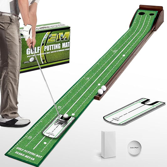 Putting Green Putting matt for Indoors Golf Putting Mat - Indoor Putting with Ball. Putting matt for Golf Practice, Portable and Easy to Clean. Great Gift-StrideForce Fitness
