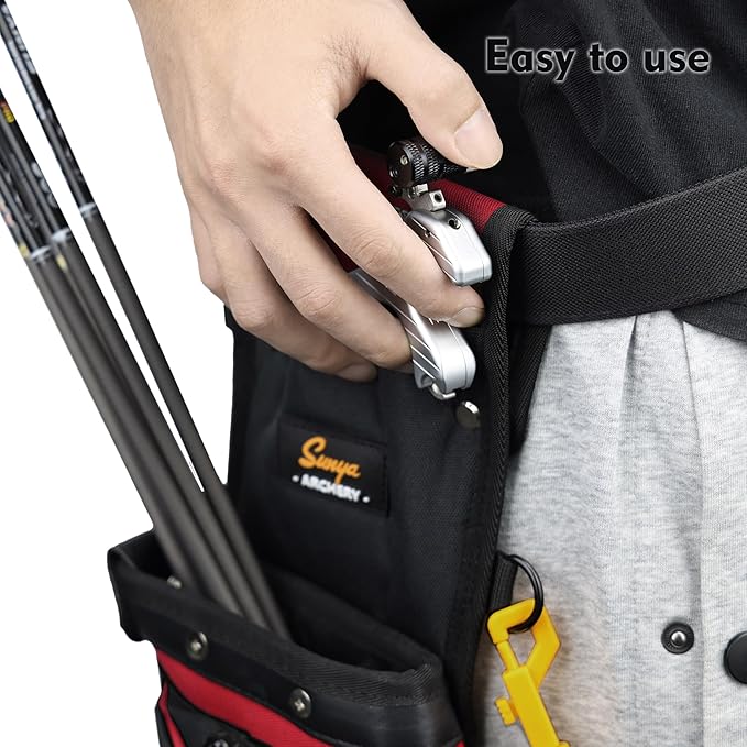 SUNYA X510 Field & Competition Hip Arrow Quiver | 3-Slot Noise-Free Archery Quiver with Sturdy Storage System (42x18cm)-StrideForce Fitness