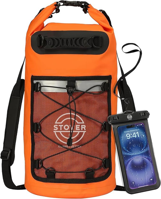 STOVER 5/10/25/30/40/55L Waterproof Backpack- Floating Dry Bag for Kayaking, Travel, Beach, Hiking, & Camping, Men/Women-StrideForce Fitness