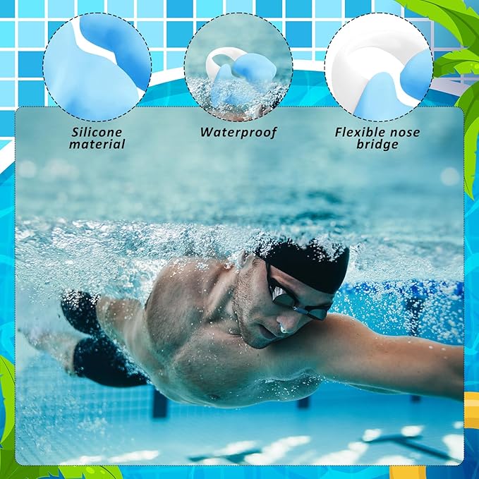 Soulchen 2 Pcs Swimming Nose Plugs Silicone Waterproof Painless Swim Nose Clip with Storage Box for Adults Kids Men Women Beginners-StrideForce Fitness