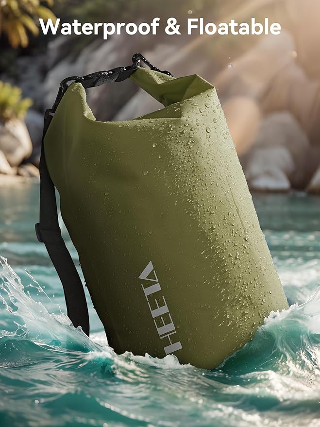 HEETA Waterproof Dry Bag for Women Men(Upgraded Version) 5L/10L/20L/30L/40L Roll Top Lightweight Dry Storage Bag Backpack with Emergency Whistle for Travel, Swimming, Boating, Kayaking, Camping, Beach-StrideForce Fitness