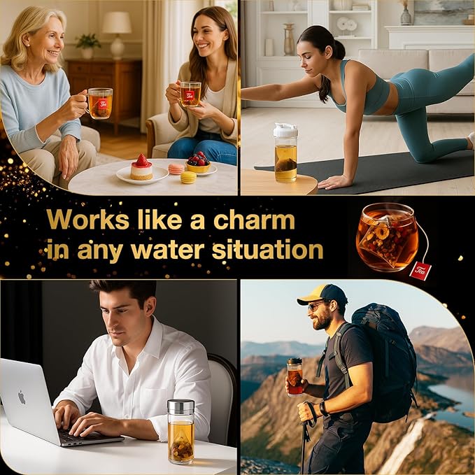 Ginseng Six Treasure Tea - Traditional Kidney Tea for Men & Women, Natural Herbal Formula Bags with 6 Precious Ingredients, Gift for Spouses, Wellness Seekers, Fitness Lovers(1 Pack/25 Bags)-StrideForce Fitness