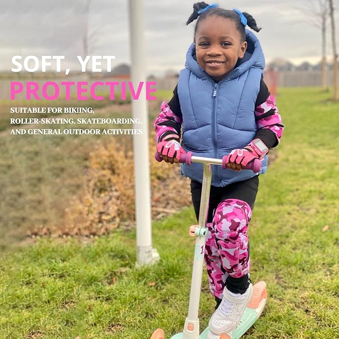 Soft-Style Kids Knee and Elbow Pads with Bike Gloves, Flexible Impact-Resistant Gear for Ages 2-11, Designed for Balance Bikes, Roller-Skating, and Skateboarding-StrideForce Fitness
