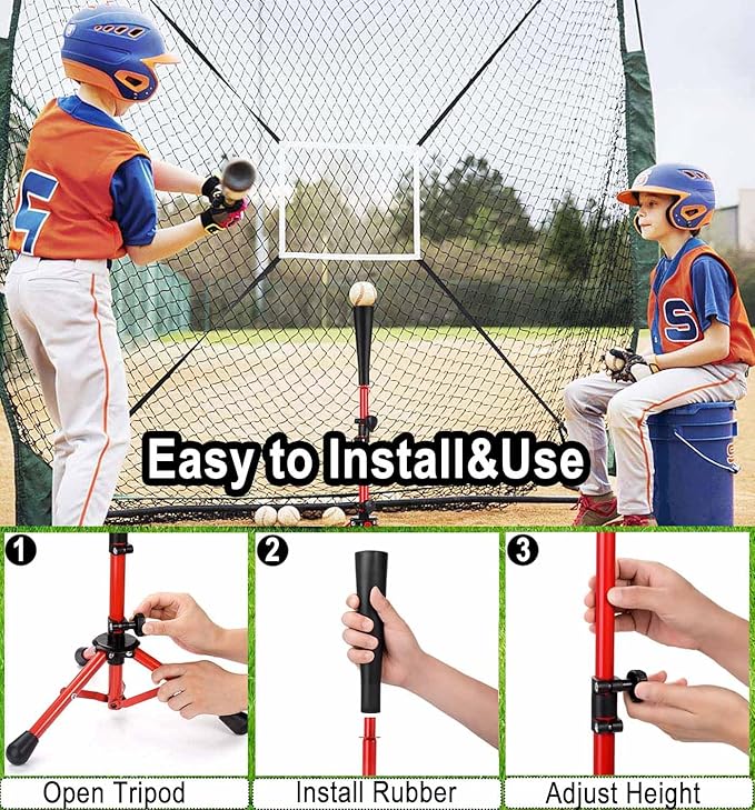Baseball Tee for Kids,Batting Tee,Softball Tee,tee Stand, Youth Hitting Tee,Teeball Tee,Travel Tee,Easy Adjustable Height 20.5-30.2inch-StrideForce Fitness
