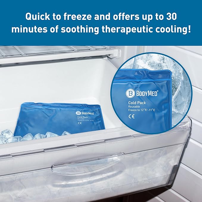 BodyMed Reusable Vinyl Ice Pack (2-Pack) for Knee, Arm, Elbow, Shoulder, Back - Professional Grade Cold Therapy for Injuries, Aches, Swelling, Bruises, Sprains - 14 in. x 12 in. (Standard)-StrideForce Fitness