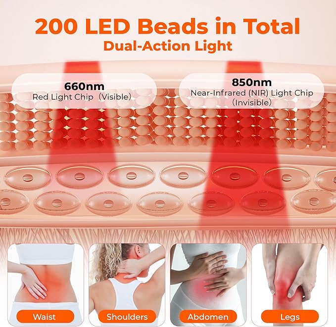 Red Light Therapy for Body, 25.2"x13" Large Light Therapy Pad with Timer, 660&850nm Infrared Light Therapy for Back Waist Shoulder Knee Joint, 10000mAh Cordless Using Home Outdoor, Gift for Women Men-StrideForce Fitness