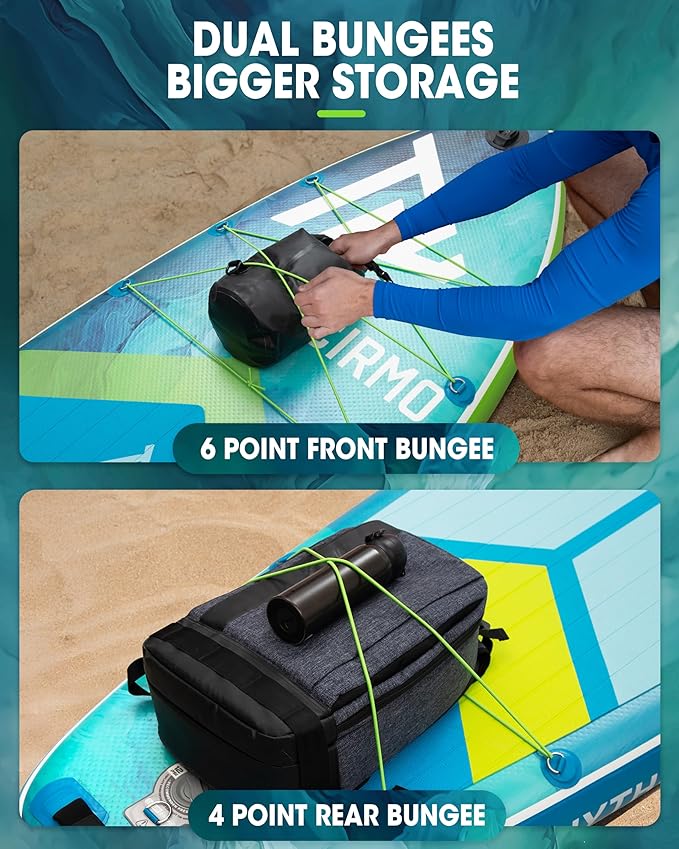 Inflatable Stand Up Paddle Board for Adults with Seam Welded Technology, 10'6''x33''x6'', Durable SUP with Dual-Blade Paddle and Complete Accessories, 390 lbs Capacity, Beginner-Friendly-StrideForce Fitness