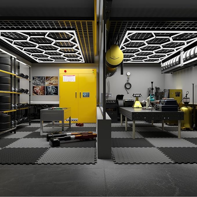 Home Gym Mat, Puzzle Exercise Mat, EVA Interlocking Foam Floor Tiles for Home Workout Equipment and Kids' Play Areas - Blue, 24 in x 24 in x ½ in - (Grey, 24 Pack, 96 SQ FT)-StrideForce Fitness