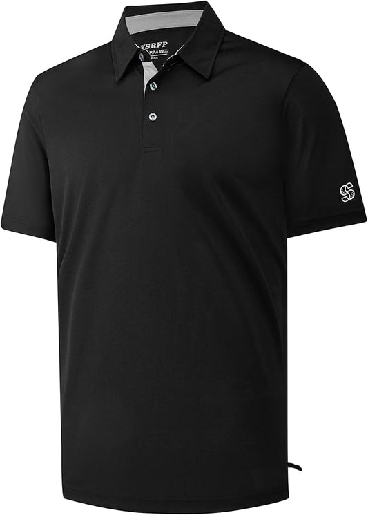 Mens Golf Shirt Short Sleeve Moisture Wicking Dry Fit Performance Solid Casual Pique Collared Golf Polo Shirts for Men-StrideForce Fitness